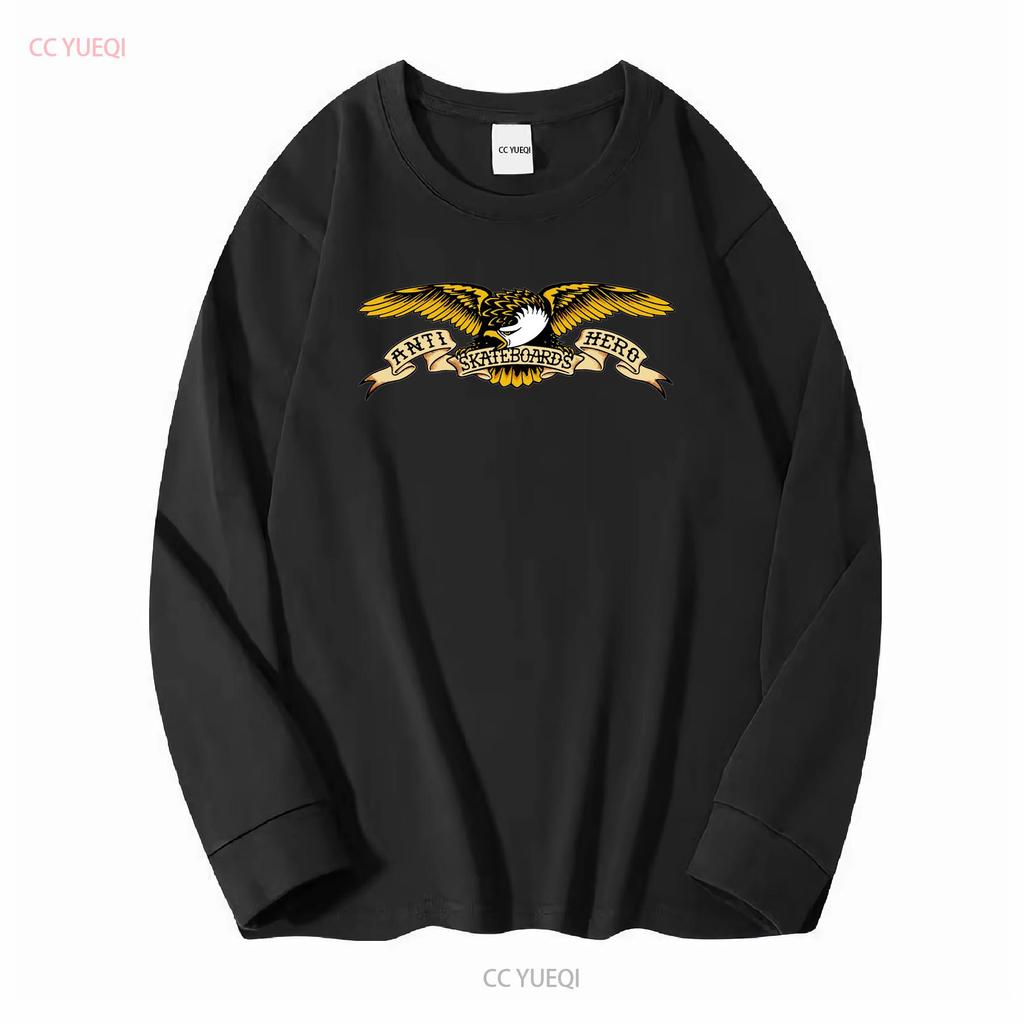 Anti Hero EAGLE LOGO Skateboard T Shirt GOLD Vintage Washed Comfortable Versatile Soft Stylish Streetwear Slightly Fashion