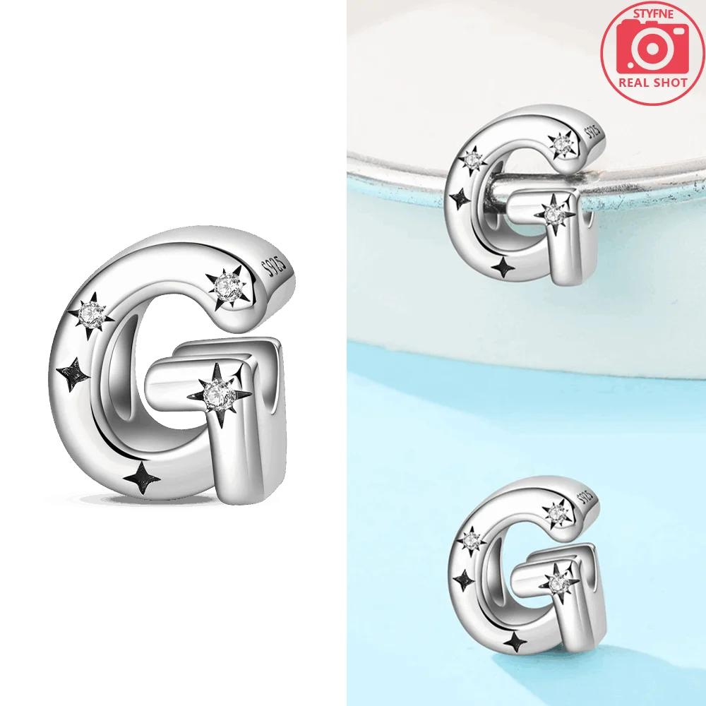 Letter Pendant Love White Zircon Stars Original Copper English Letters Beads Fit Bracelet Accessory Jewelry Gift Women Diy