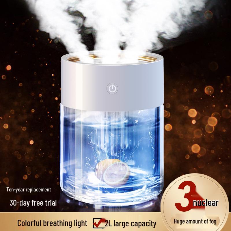 

Увлажнитель большой емкости с тремя насадками и цветной подсветкой для дома и общежития Kraft Box