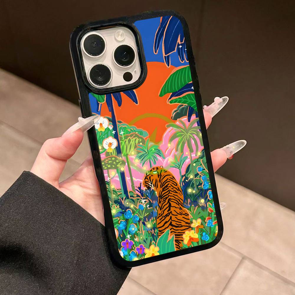 Colorful Abstract Tiger Leopard Snake Magnetic Matte Phone Case For IPhone 16 17 15 14 13 12 11 For Magsafe Wireless Charge