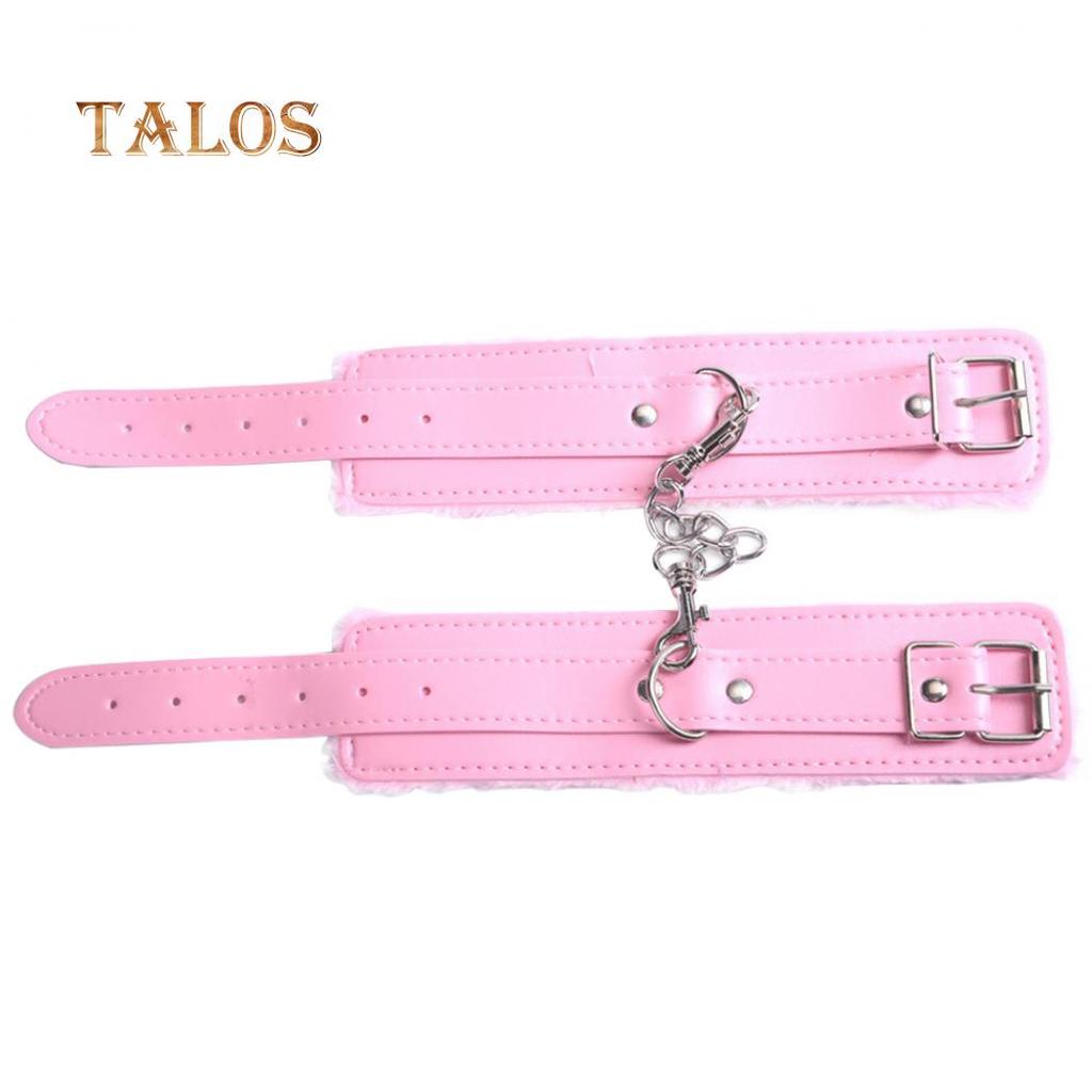 Paar Bondage Kunstleder Plüsch Manschetten Kette Erwachsene Sex Spiel Zurückhaltung Handschellen Erwachsene Produkt