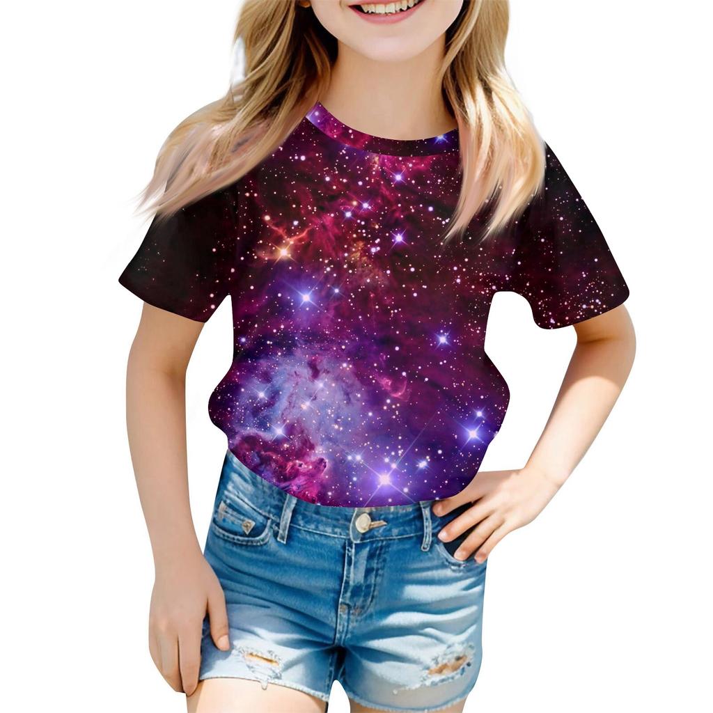 Children's Fashion Casual Short Sleeve Easter Bunny Printed Round Neck Short Sleeve T-Shirt Top