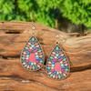 Vintage Bohemian Vacation Style Female Earrings Fashion Ethnic Unique Drop Oil Colorful Geometric Dangle Earrings Female Jewelry