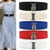 Fashion Metal Buckle Women Elastic Band Waist Defining Solid Color Stretch Waistband Comfortable Waist Corset Ladies Female