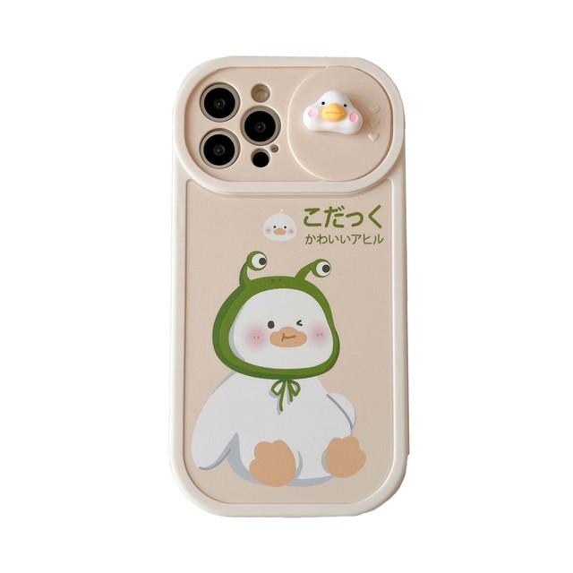Cartoon 3d Duck Couple Fat Ducks Cute Lovely Phone Case For Iphone 13 Pro Max Xsmax X Xr 12 11 Promax Soft Silicone Slide Cover
