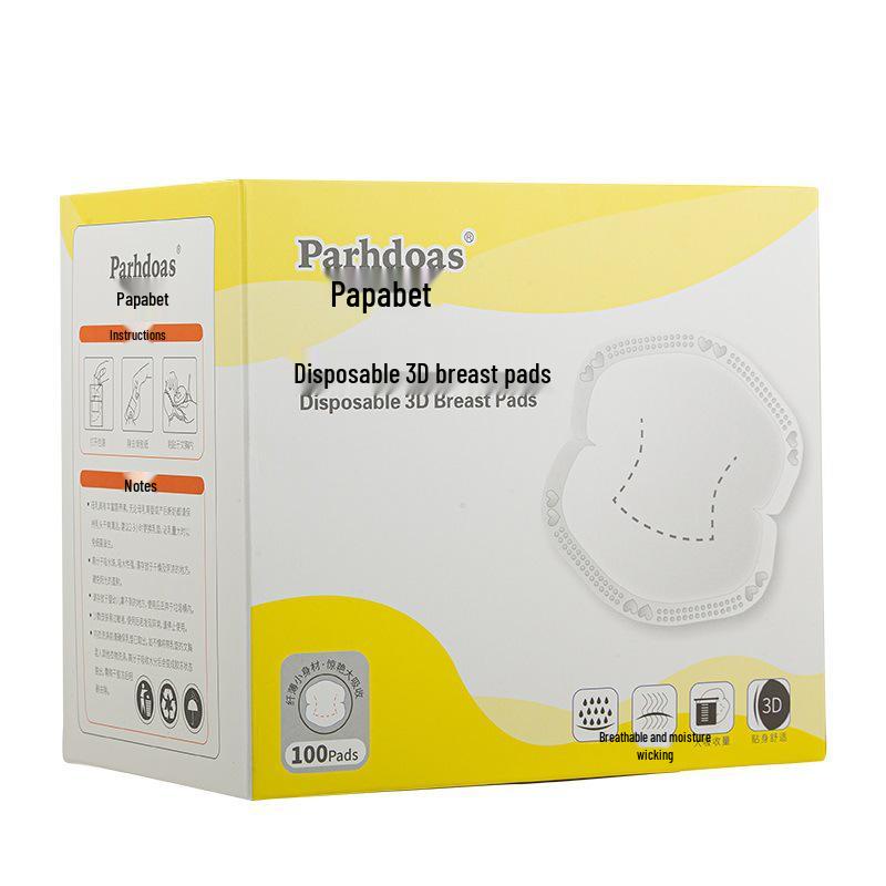 

Pai Babet 3D Anti-Leak Disposable Breast Pads, 100-Count - Waterproof & Breathable Nursing Supplies, Type 70928