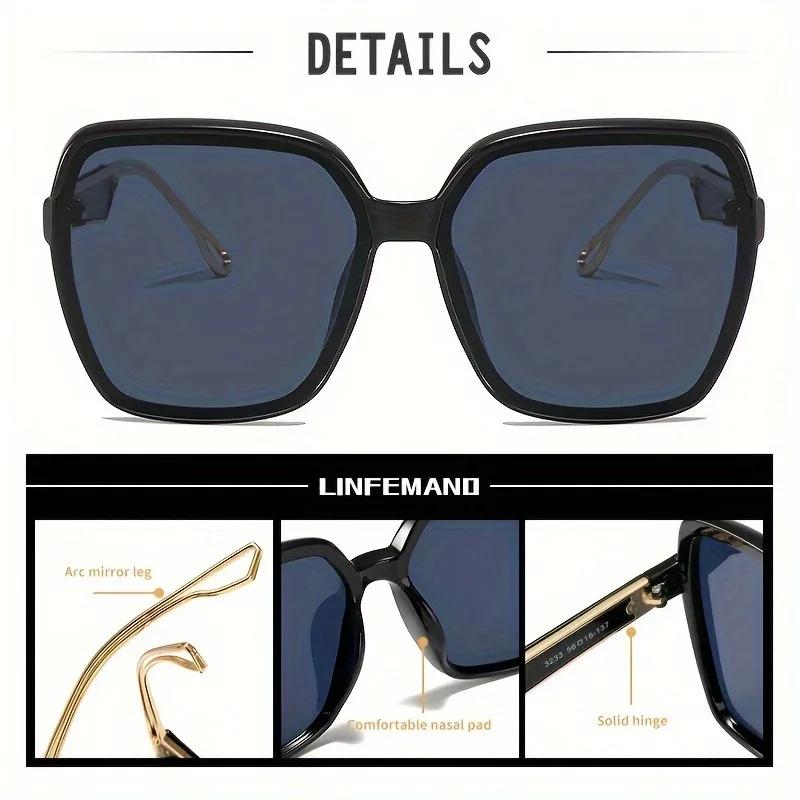 Fashion Square Oversized Sunglasses Women Vintage Big Frame UV400 Protection Classic Shades Ladies Sun Glasses