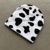 Knit Hat For Women With Cow Pattern Warm Winter Beanie For Outdoors
