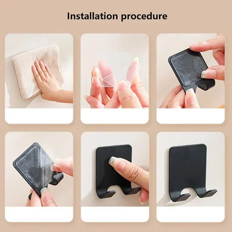 1/2/4/6Pcs Bathroom Razor Holder Storage Hook Wall Men Shaving Shaver Shelf Punch-Free Razor Rack Bathroom Accessories