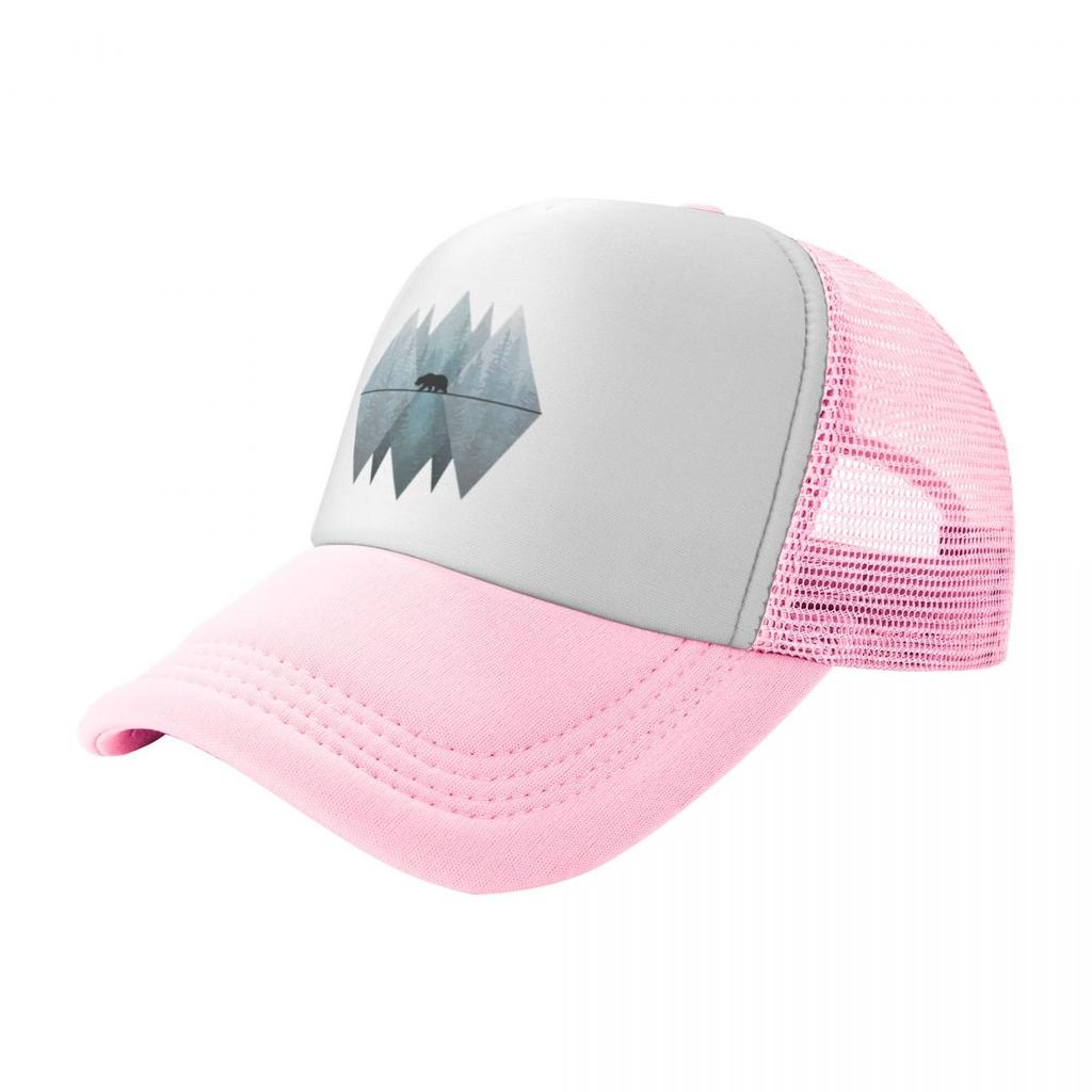 Misty Forest Mountain Bear Summer Mesh Baseball Caps For Womens High-end Male Beach Sun Hat Snapback Cap