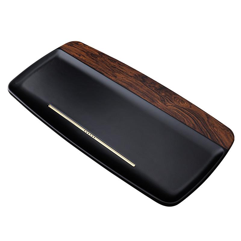 Whole solid wood tea tray New simple living room household rectangular walnut tea table Bakelite tea set