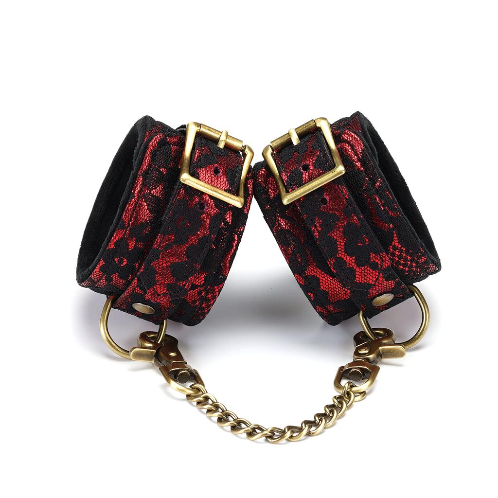 Liebe Seele Cosplay SM Goods Shackles Luxury Red Lace Processing Vintage Metal Fittings Queen Couple Restraint Play
