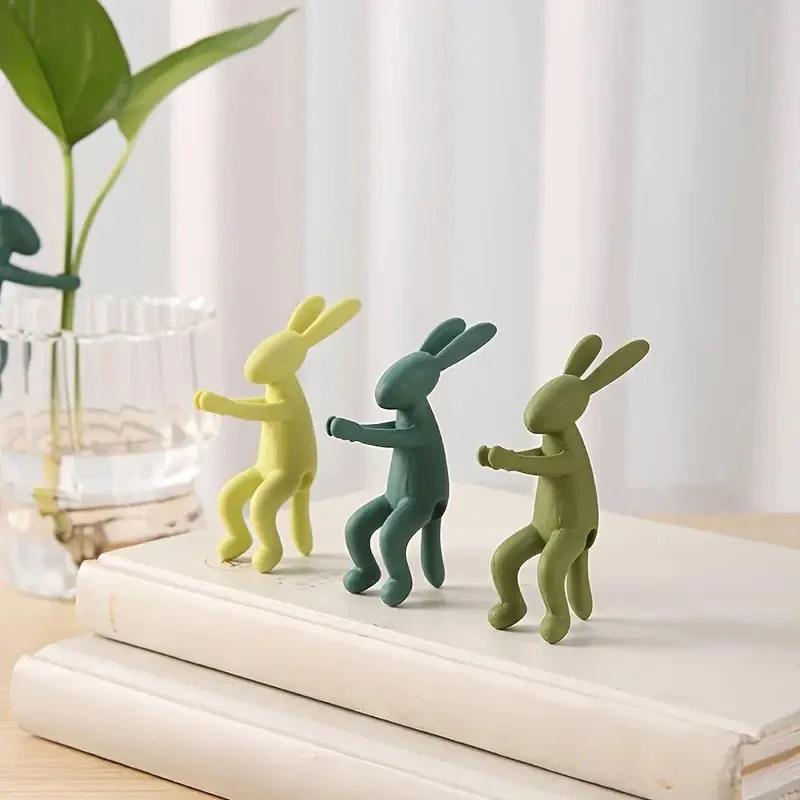 3pcs Cute Rabbit Monkey Plant Stakes Plant Support Stand Hydroponic Stabilizer Plastic Holders For Seedlings Stems And Cuttings