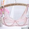 Thin Single-layer Transparent Sexy Bra Full Lace Steel Ring Unlined Bra Fresh Adjustment Plus Size Bra 34-40 Cup BC