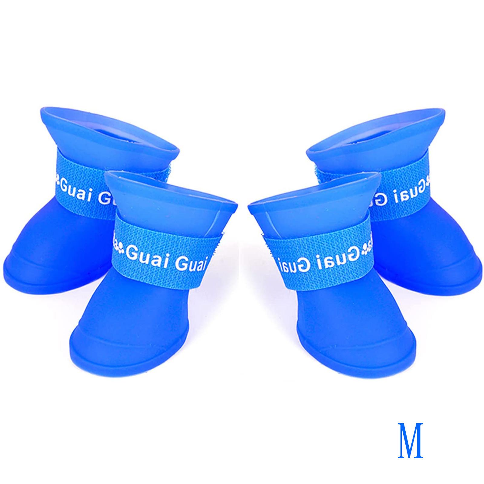 

Набор из 4 - Дождевики Для Маленьких, Из Силикона, Нескользящие Для Маленьких и Средних Собак и Кошек M синий