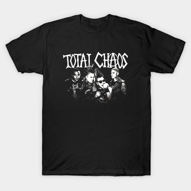 

Men Black Print T-shirt Total Chaos No-Cut Transfer Paper Print Cotton Tshirt 2XL чорний
