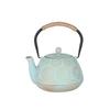 OULOVECO Sunflower Pattern Iron Raw Enameled Curved Flow Filter Induction and Direct Heat Iron Teapot for Healthy Living Teapot, 1.2L, Iron, Interior,