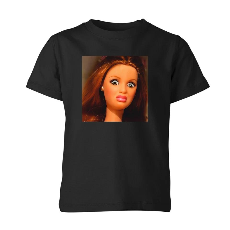 Creepy Doll Face Meme T Shirt Funny Unisex Kids Boys Girls Graphic Tee 120