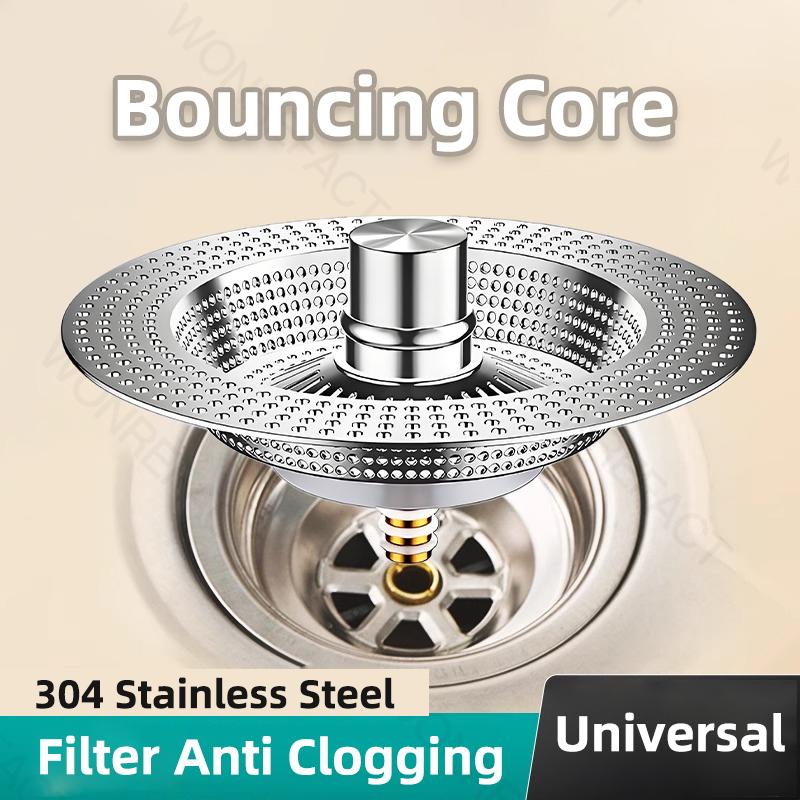 Anti Clogging Sink Food Catcher Basket Kitchen Sink Strainer Universal Kitchen Sink Stopper 304 Stainless Steel6