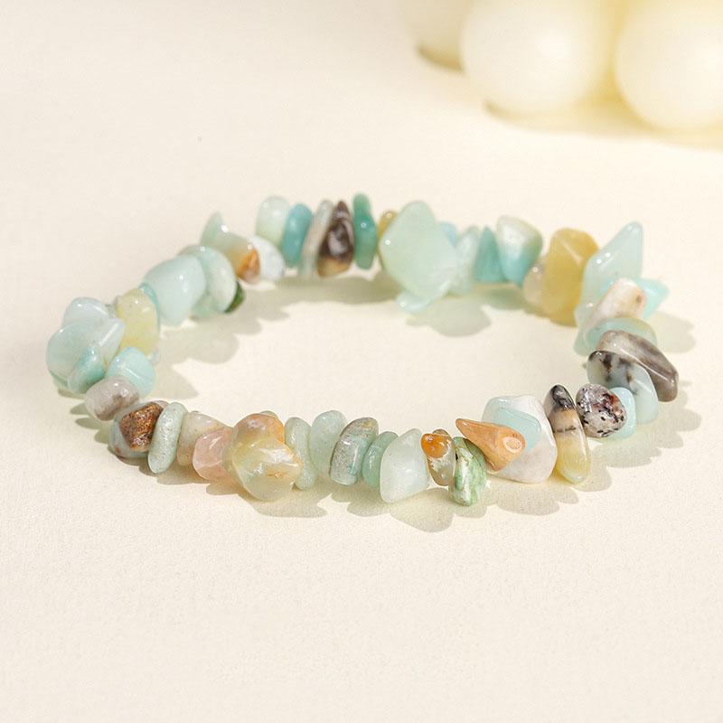Natural Crystal Stone Bracelet Irregular Reiki Lucky Elastic Bracelet Ladies Fashion Strawberry Crystal Amethyst Jewelry