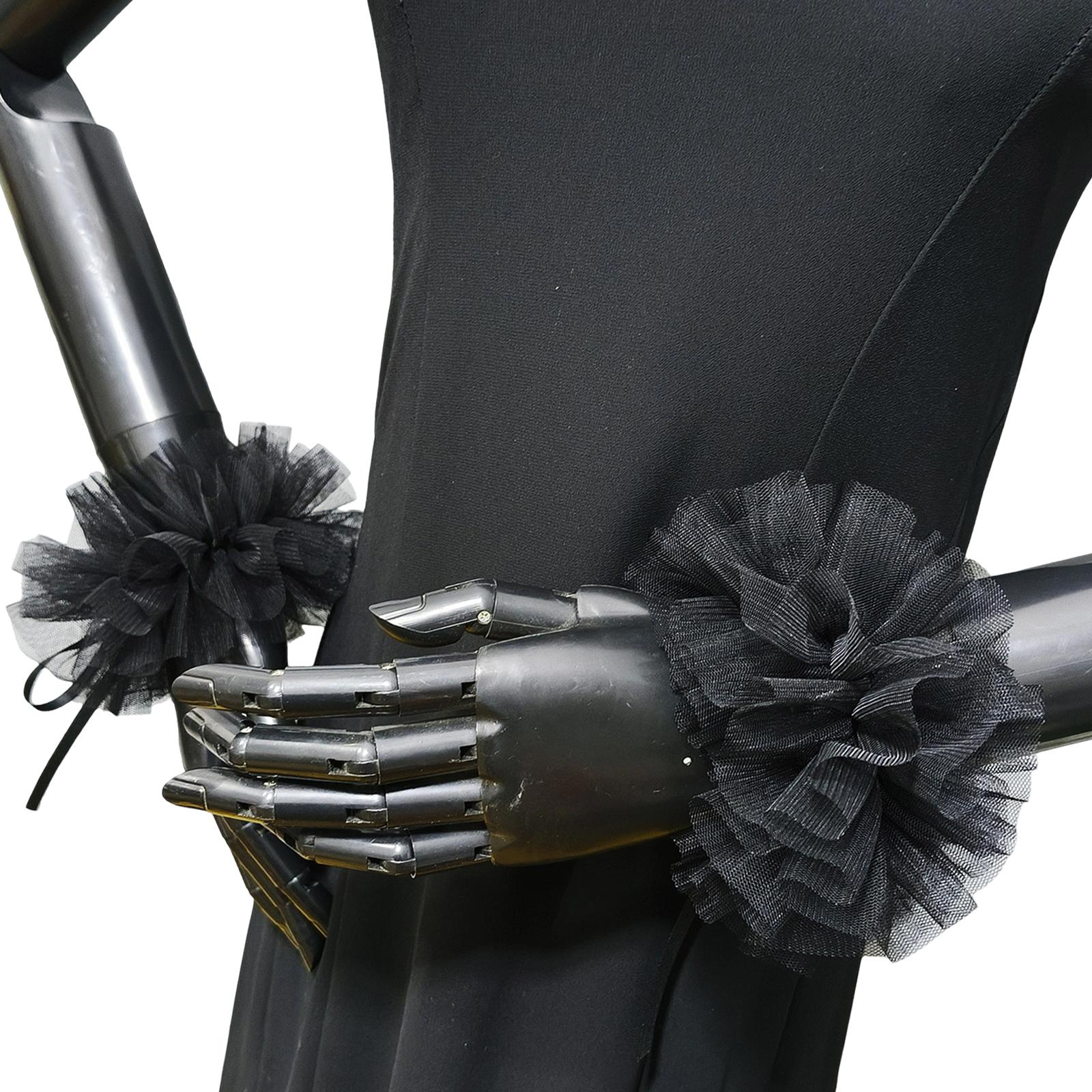 

Elegant Mesh Neck Ruff and Wrist Cuffs for Historical Event and Medieval Costume Ensembles Ruffled False Collar Choker C