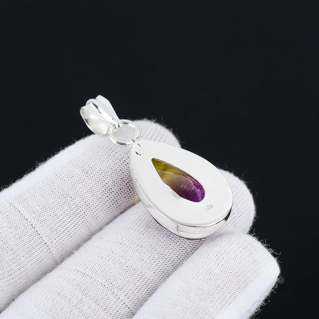 Ametrine Gemstone Handmade 925 Sterling Silver Jewelry Pendant Pear Shape Pendant Ametrine Gemstone Pendant For Gifts For Mom