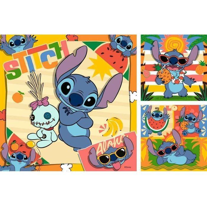Puzzles 3 x 49 pièces ravensburger aloha disney stitch