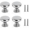 4 Stück Schubladentürgriff Silber, 30 mm Möbelknopf Tür , Runde Schubladengriffe - RiRi