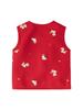 Girls' Red Festive New Year Sleeveless Vest - Spring/Autumn Infant Cape Jacket