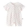 Summer Short Sleeve Cotton Baby Girl Romper - Lightweight Newborn Crawling Pajamas