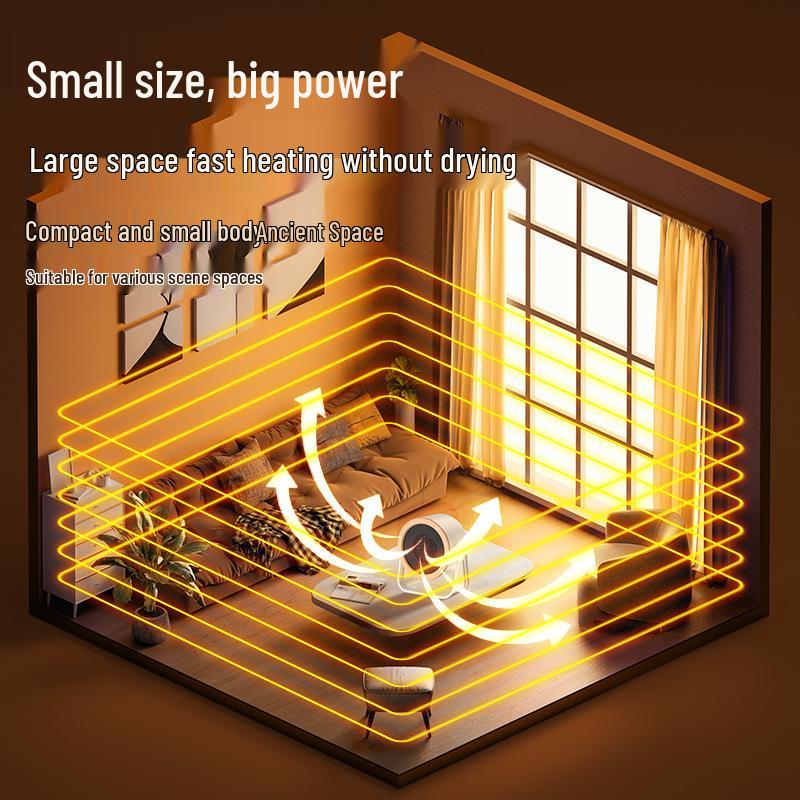 Compact Energy-Saving Desktop Fan Heater - High Power, Quick Heating, Portable Electric Tabletop Design