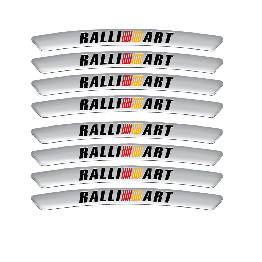 Aluminum Car Emblem Wheel Rims Sticker Decoration Badge Decal Styling For Mitsubishi Ralliart Lancer Outlander Pajero ASX Galant