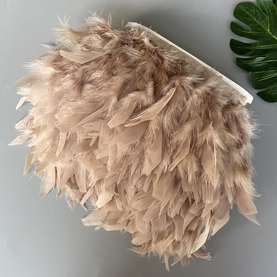 Fluffy Turkey Feathers Trim Fringe Ribbon 10Meters Marabou Feather On Tape Fringes Sewing Trimmings DIY Clothes Dress Decoration