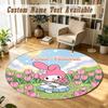 My Melody Personalized Round Rug Support Custom Name, Soft Home Decor Mat