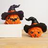 Mini Pumpkin Statue with Witch Hat Halloween Decoration Exquisite Workmanship Cute Pumpkin Figurine Table Festival Decoration