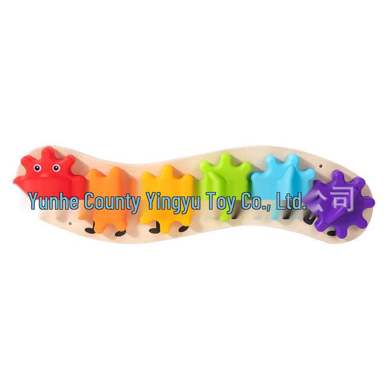Colorful Wooden Caterpillar Climbing Frame - Busy Board and DIY Accessories for Kindergarten.