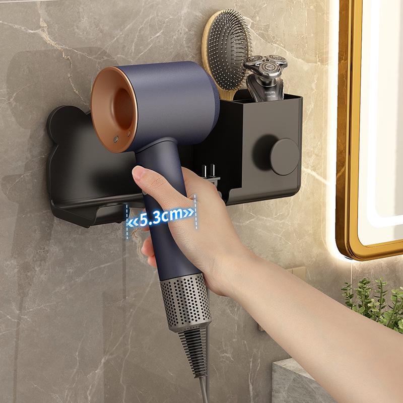 Punch-Free Wall Mount Hair Dryer Holder for Bathroom Vanity
