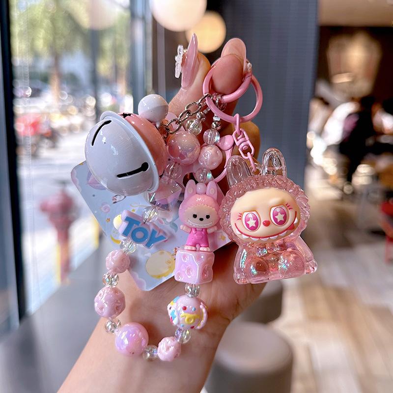 Oil Cartoon Labu Mobile Phone Case Bead Chain Beaded Keychain Doll Schoolbag Quicksand Bottle Small Pendant Gift Bubu