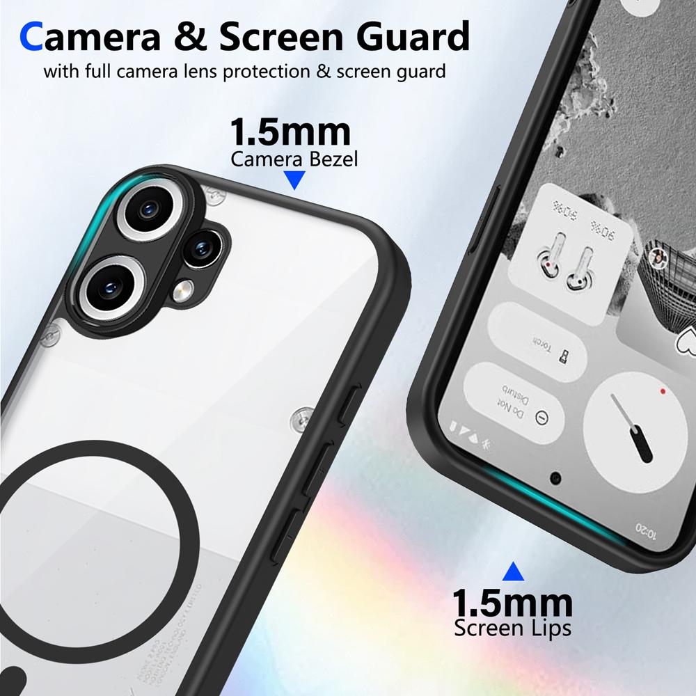 KEYSION Transparent Magnetic Phone Case for Nothing CMF Phone 2 Pro 1 Silicone+PC HD Clear Shockproof Cover for CMF Phone 1 2Pro