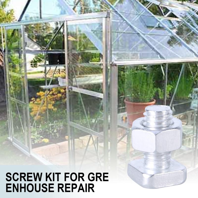 50Pcs Mounting Hardware Kit Aluminium M6x15mm Screws Bolts Nuts Kit Easy to Use for Hardware Greenhouse Supplies