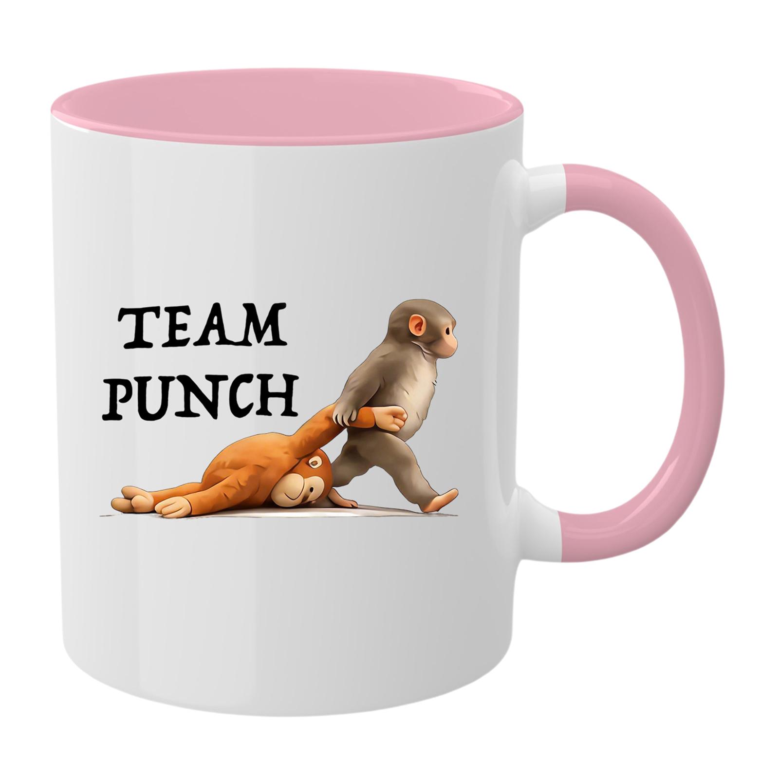 

Baby Macaque Monkey Hugging Plush Coffee Mug Cute Monkey Drinkware for Office Home Gift for Animal Lovers Women Men 301-400ml розовый