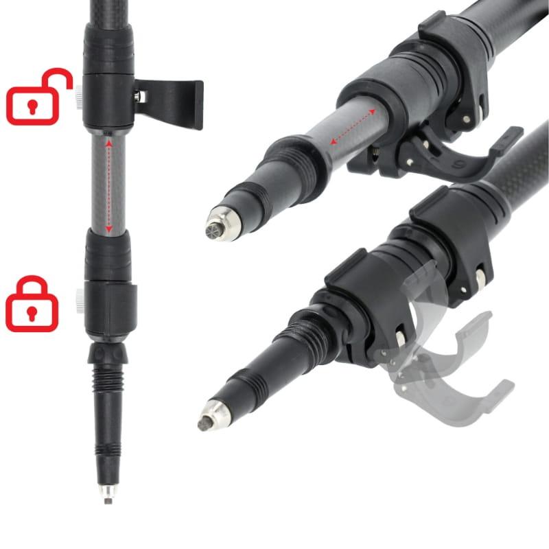 Adjustable trekking poles black - carbon