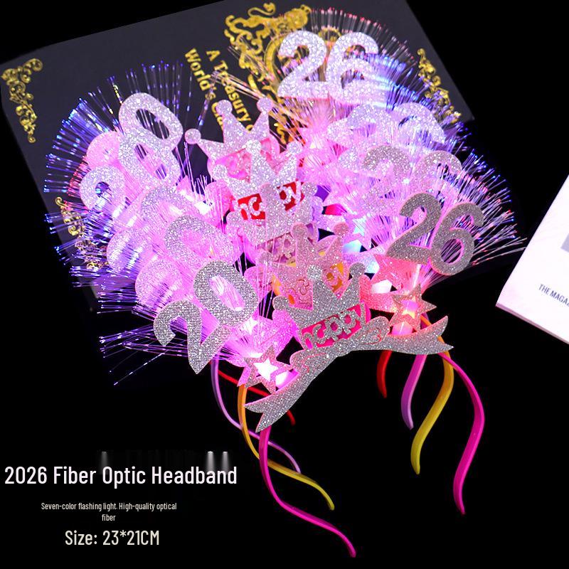 Luminous 2026 Fiber Optic Hair Clips & Headbands for New Year's Eve and Events – Children's Party Accessories