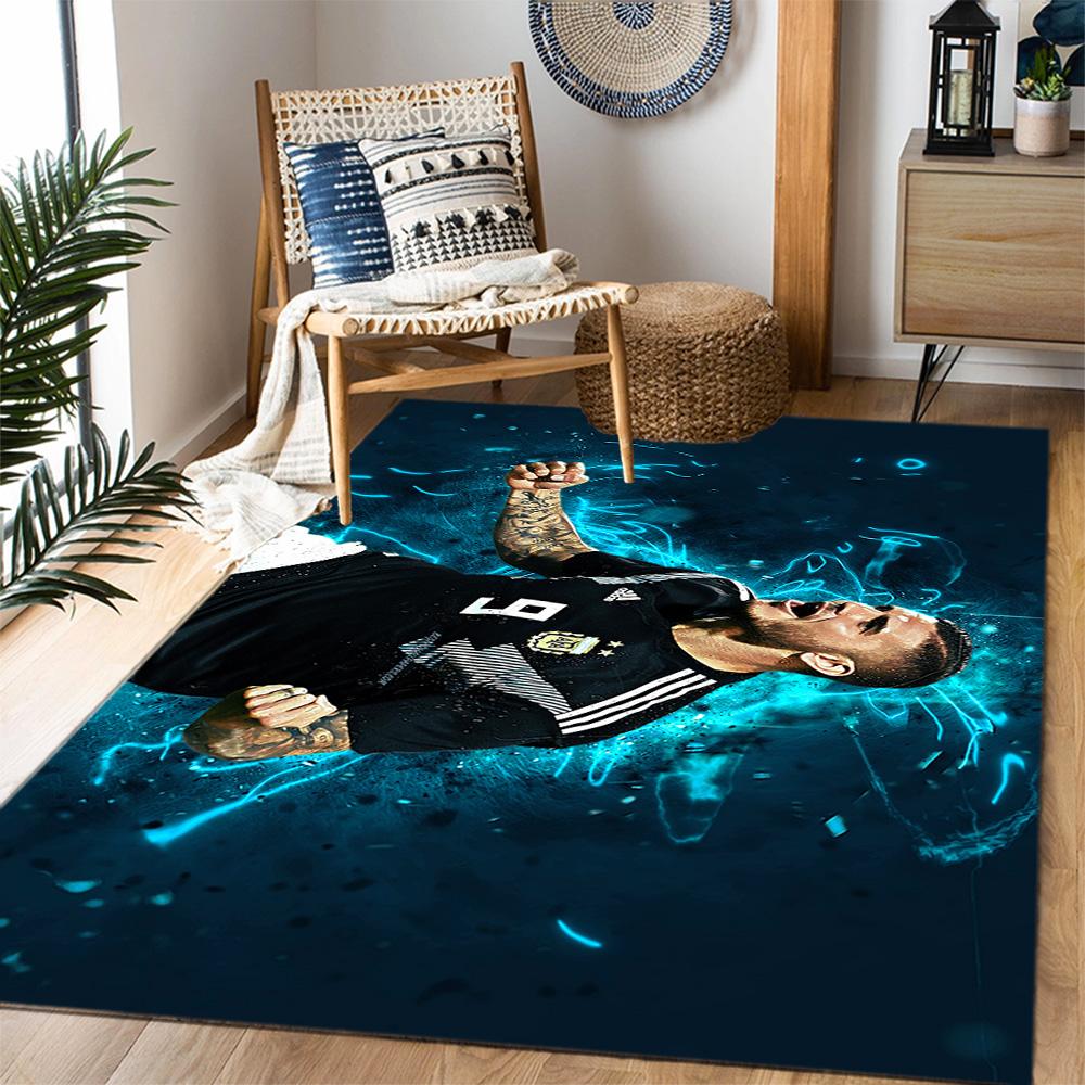 Argentina Football Player Carpet Suitable for Dining Room Bedrooms Entryway Game Room Anti-slip Rug Office Home Decor Gift for Festivals