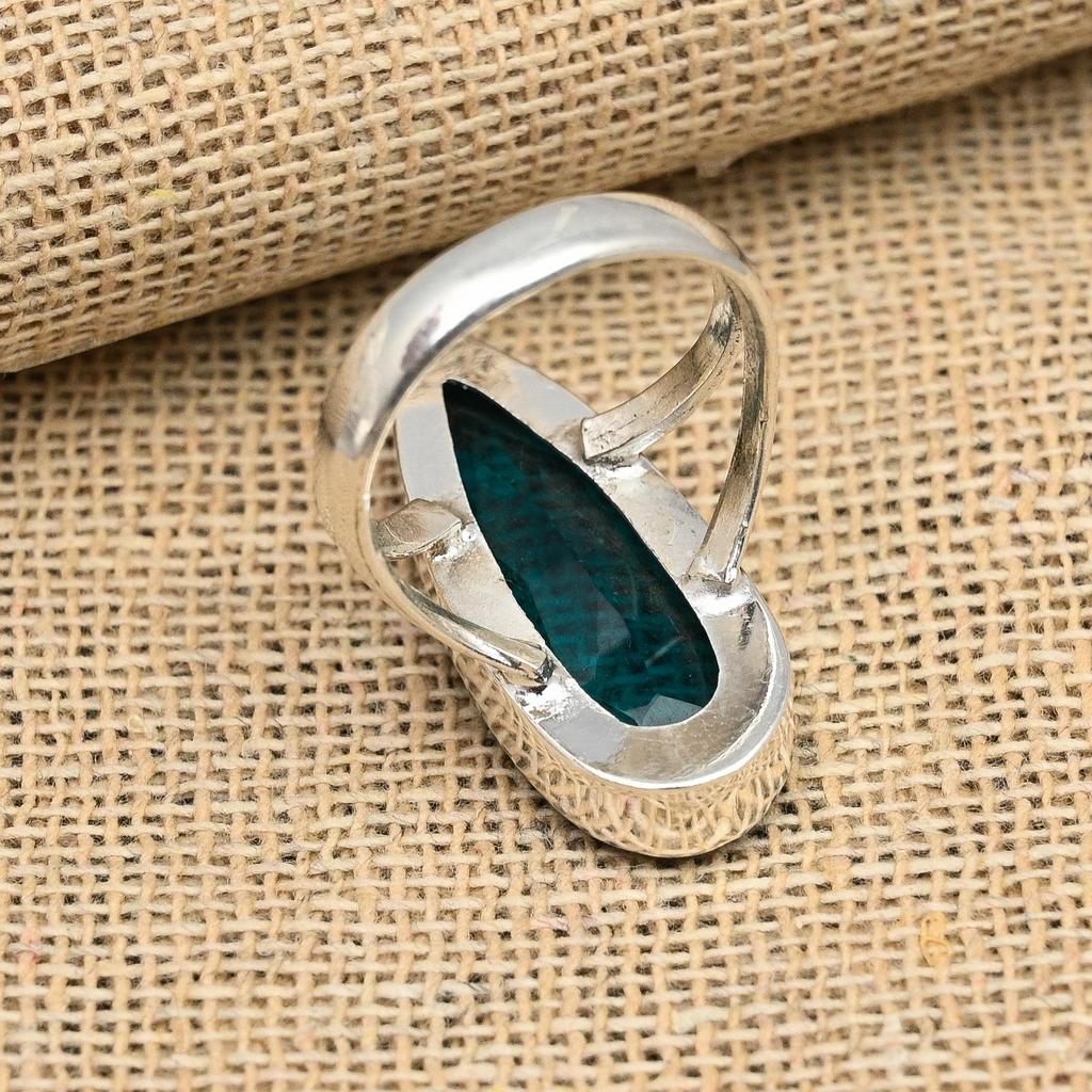 Indicolite Tourmaline Gemstone Handmade Jewelry Solid 925 Sterling Silver Ring