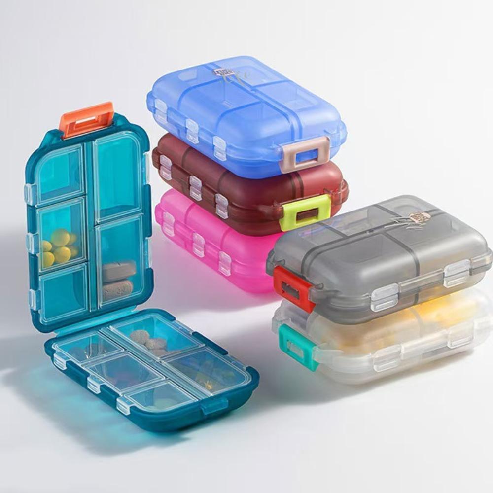 New Hot Premuim Portable 10 Grids Pill Cases Small Organizer Box Weekly Travel Pill Case Container for Vitamin Fish Oil Daily