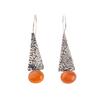 Natural Carnelian Gemstone 925 Sterling Silver Jewelry Handcrafted Earrings 1.9" EE-165-22
