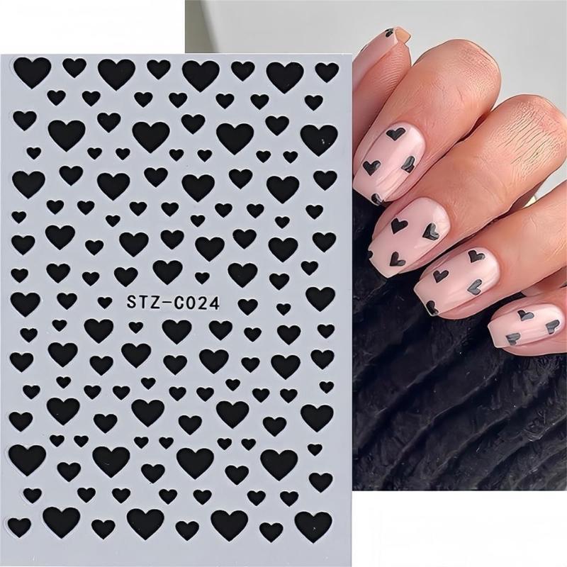 Valentinstag Nagelkunst Aufkleber 3D Klebe Rot Herz Nagel Abziehbilder Nagel Zubehör Nagelkunst Design Dekoration Zubehör