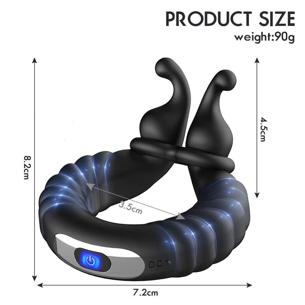 USB Rechargeable Snail Men's Vibrating Massage Ring - Delay Adult Pleasure Device