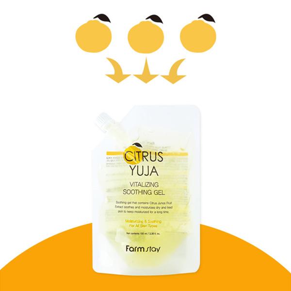 FARM STAY Citrus Yuja Vitaalizing Soothing Gel 100ml  (3 Options)
